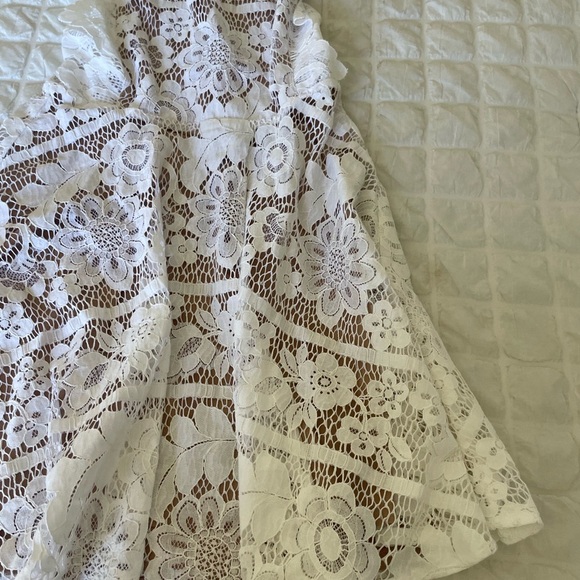 For Love And Lemons  white Lace Ruffled Fit-and-Flare Sundress - Picture 4 of 11